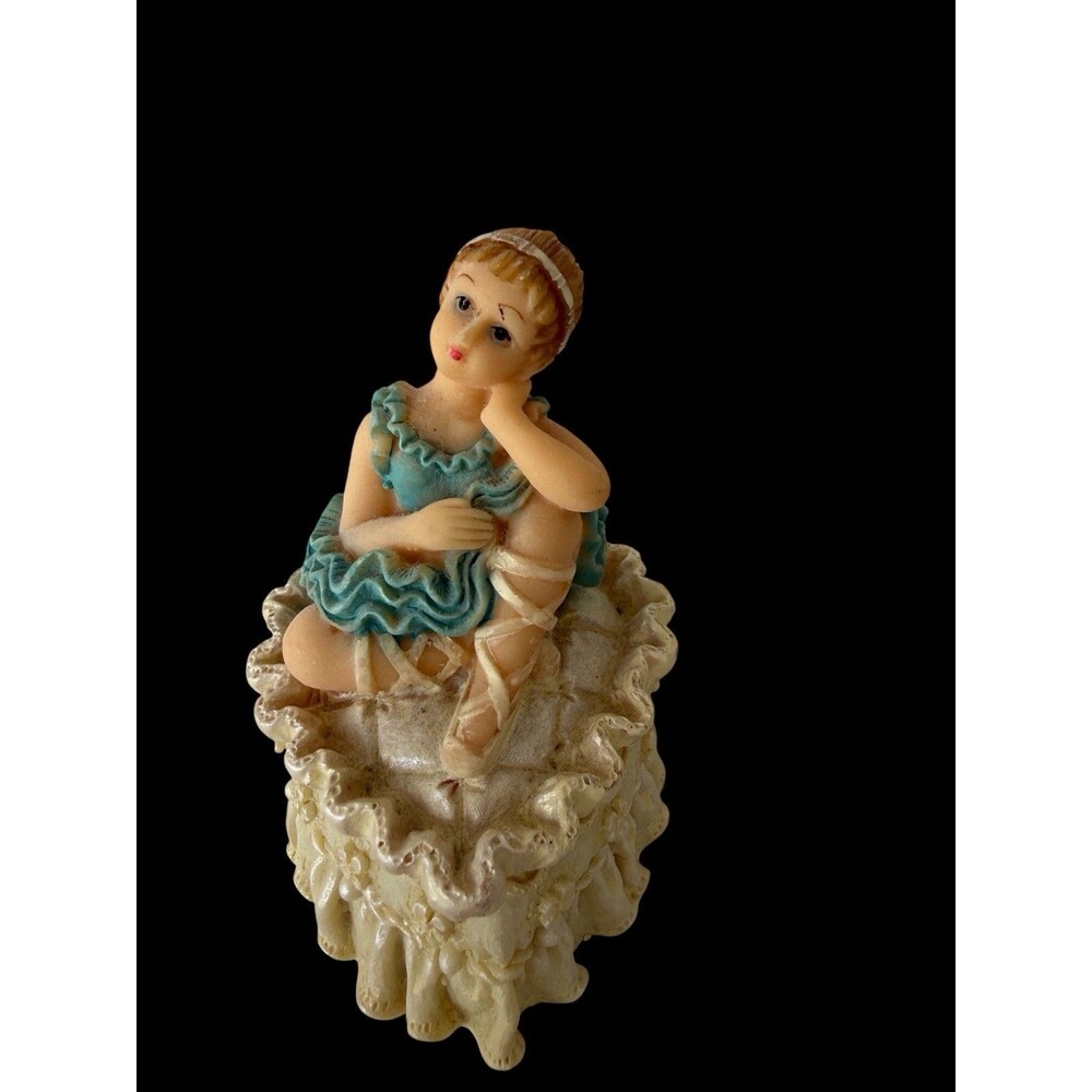 Vintage Ballerina Jewelry Box Heart Trinket Box